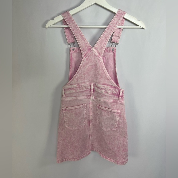NEW / J.Crew Girls' garment-dyed denim overall dress in stonewashed pink - Picture 3 of 3